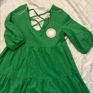 Boho Kelly Green Dress